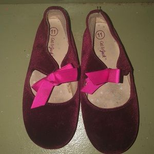 Burgundy Velvet Ballet Flats Cat & Jack